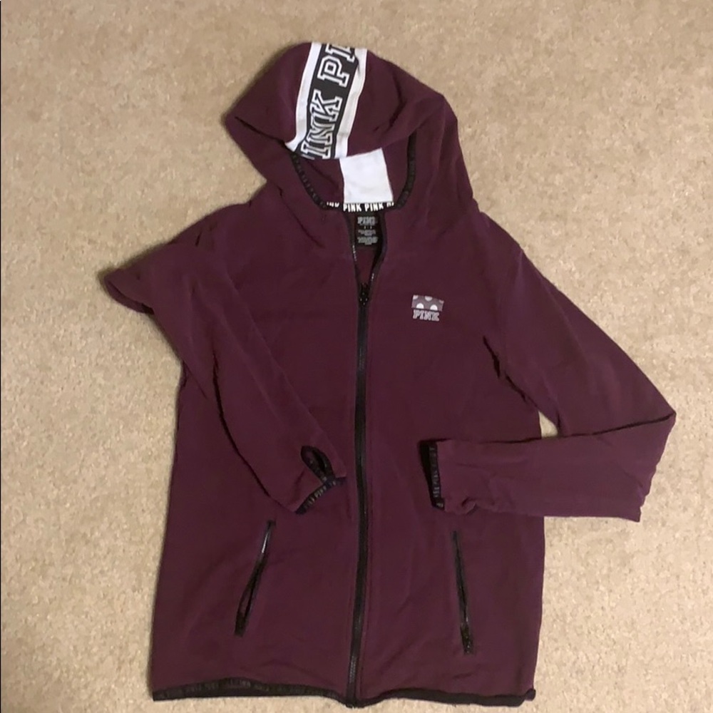 Size S PINK hoodie good used condition. Burgundy
